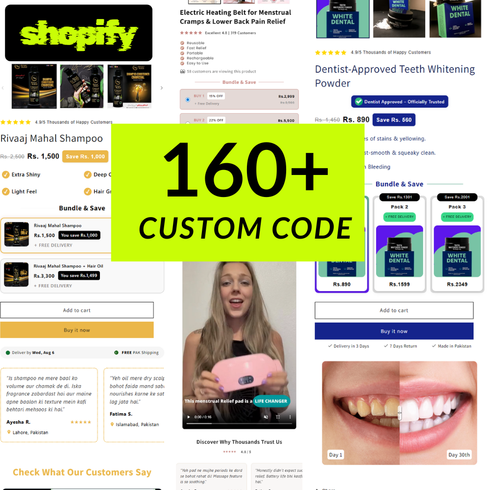 160+ Shopify Custom Liquid Codes